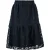 Zwarte midi-rok met kantjacquard – Zachte textuur van polyester, elastische taille