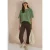 Cecil Dames Blouse met afhangende schouders in effen kleur in Groen