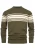 INDICODE JEANS Trui ‘League’  olijfgroen / wit