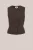 WE Fashion – Dames asymmetrisch slim fit gilet met satijnlook – Slim Fit – Donkerbruin –