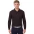 Cavallaro lange mouw polo bruin merinowol slim fit