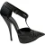 Balenciaga T-Strap Contrast Stitch Hakken in Zwart Leer