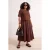 Trendyol Curve Dames Bruin Effen Midi Kort Recht Grote maten Jurk