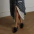Manfield lakleren loafers met strik zwart
