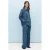VILA regular high waist casual broek blauw