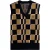 Fred Perry Navy Glitch Chequerboard Shaded Stone Gebreide Tanktop