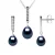 Finery Montaigne ketting en oorbellen Dangle Black Pearl Zoetwater 925