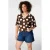 MS Mode blousetop Plus Size met stippen – donkerbruin