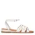 Manfield leren sandalen ecru