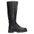Manfield leren hoge laarzen met crocoprint zwart