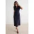 TRENDYOLMİLLA Dames Donkerblauw Effen Midi Kort Skater Jurken