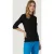 EsQualo Top Irregular Rib Black