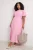 Trendyol Curve Dames Roze Effen Maxi Kort A-lijn Grote maten Jurk