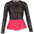Michael Kors Collection Peplum Top in zwarte viscose kant