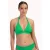 Cyell voorgevormde halter bikinitop met lurex groen
