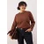 Trendyol Curve Dames Bruin Effen Lang Regular fit Grote maten T-shirts