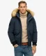 Superdry Mannen Everest Pufferbomberjack met Capuchon Blauw