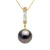 Ketting Diamonds 0,03 Cts Tahiti Pearl Ronde 9-10 mm Yellow Gold