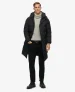 Superdry Mannen Lange Pufferjas met Capuchon Zwart