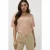 EsQualo Sweater Batwing Pointelle Lurex Light Apricot