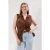 Trendyol Curve Dames Bruin Effen Mouwloos Getailleerd Grote maten Blouses