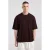 America Today relaxed fit gebreid T-shirt – bruin