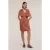 Motivi Short Satin Crossover Dress With Print Orange