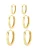Hey Happiness Oorbellen ‘Classic Trio’  goud