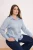 Trendyol Curve Dames Blauw Gestreept Lang Oversized Grote maten Overhemden