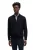 Hugo Boss vest blauw effen wol opstaande kraag rits