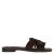 Manfield suède slippers met franjes – donkerbruin