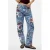 Desigual straight leg jeans met print – middelblauw