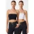 Geribbelde bandeau crop blouse