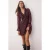 TRENDYOLMİLLA Dames Bordeaux Bloemen Kort / Mini Lang Avond / Dagelijks Skater Jurken