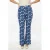 YOEK regular waist gebloemde flared broek blauw