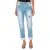 Lange denim broek met rechte zoom gesneden 10DBF0667 vrouw