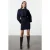 TRENDYOLMİLLA Dames Donkerblauw Effen Kort / Mini Lang Casual Bodycon Jurken