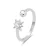 Luxenter ring, 925 sterling zilver, lialt en glanzende zirkonia met gerhodineerde afwerking