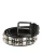 Dolce & Gabbana Zwarte Kalfsleren Riem met Studs en Zilveren Gesp