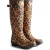 Hunter Dames Original Tall Leopard Laarzen Rubber Dames Leopard Print/Chocoladebruine Wellington Laarzen