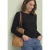 Shirt met lange mouwen, ronde hals en kanten rand