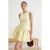 TRENDYOLMİLLA Dames Geel Effen Kort / Mini Mouwloos Casual Skater Jurken