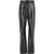 Nanushka broek met hoge taille en wijde pijpen in zwart imitatieleer