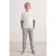 TRENDYOLKIDS Meisjes Grijs Colorblock Jogger Hoge taille Joggingbroeken