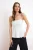 TRENDYOLMİLLA Dames Ecru Effen Mouwloos Peplum Blouses