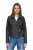 Dames leren zwarte Brando bikerjack – Constantia