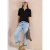 Shirt met gespleten hals en haakband