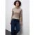 Street One Dames Basic shirt met coltrui in Bruin