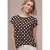 Street One Dames Shirt met boothals en print in Bruin