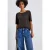 Street One Dames Velours blouse shirt in Bruin